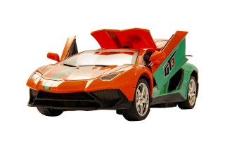 Samochód sportowy ze światłami LED zdalnie sterowany w kolorze pomarańczowym