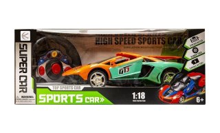 Samochód sportowy ze światłami LED zdalnie sterowany w kolorze żółtym