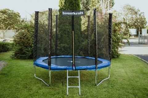 TRAMPOLINA BAUERKRAFT Z SIATKĄ ORAZ DRABINKĄ 304-312CM