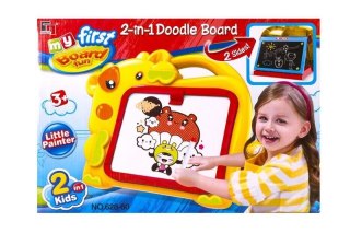 Tablica edukacyjna dwustronna do malowania kredą i pisakami 2w1