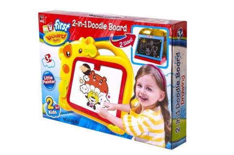 Tablica edukacyjna dwustronna do malowania kredą i pisakami 2w1