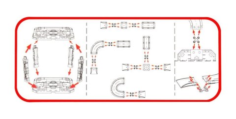 Wielopoziomowy parking z torem jazdy STRAŻ POŻARNA 50 elementów