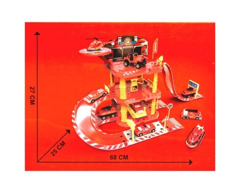Wielopoziomowy parking z torem jazdy STRAŻ POŻARNA 50 elementów