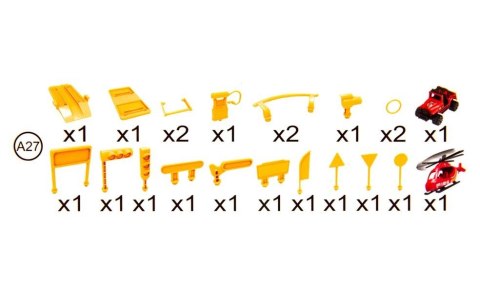 Wielopoziomowy parking z torem jazdy STRAŻ POŻARNA 50 elementów