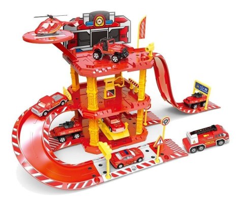 Wielopoziomowy parking z torem jazdy STRAŻ POŻARNA 50 elementów
