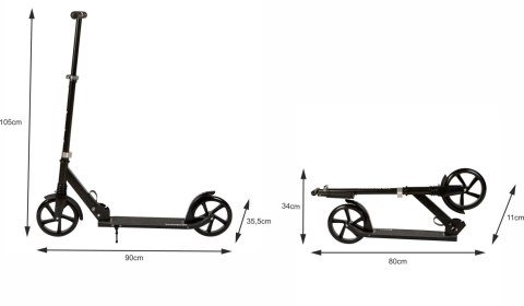 Duża składana hulajnoga 95-105 cm Bauerkraft