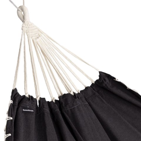 Dwuosobowy hamak ogrodowy bujak huśtawka leżak 200x150cm boho grafitowy