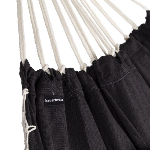 Dwuosobowy hamak ogrodowy bujak huśtawka leżak 200x150cm boho grafitowy