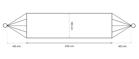 Dwuosobowy hamak ogrodowy bujak huśtawka leżak 200x150cm boho grafitowy