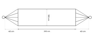 Hamak ogrodowy bujak huśtawka leżak 200x100cm grafitowy