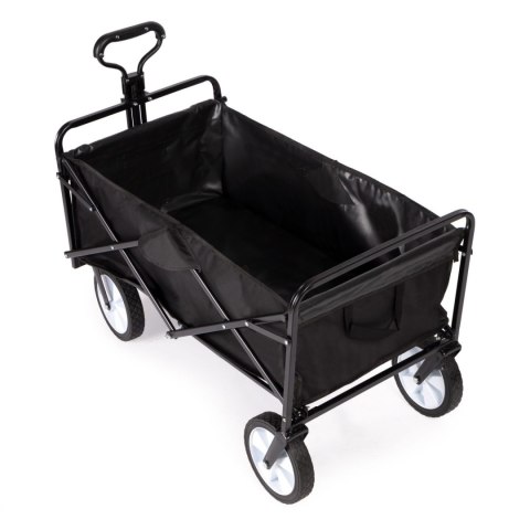Składany duży wózek ogrodowy plażowy turystyczny transportowy czarny