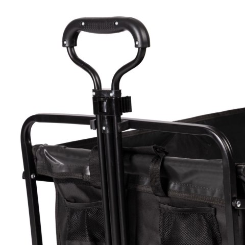 Składany duży wózek ogrodowy plażowy turystyczny transportowy czarny