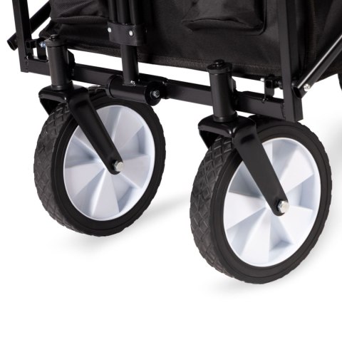 Składany duży wózek ogrodowy plażowy turystyczny transportowy czarny