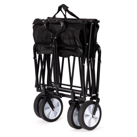 Składany duży wózek ogrodowy plażowy turystyczny transportowy czarny