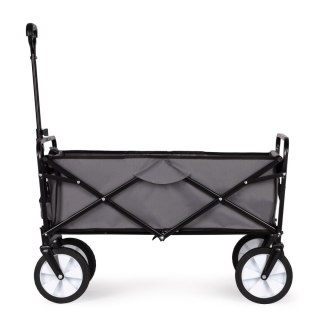 Składany duży wózek ogrodowy plażowy turystyczny transportowy szary