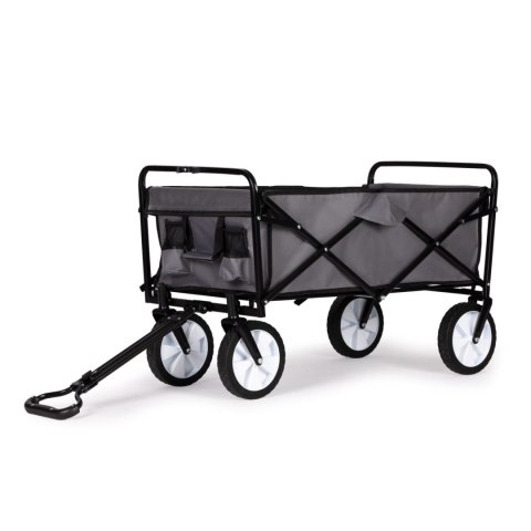 Składany duży wózek ogrodowy plażowy turystyczny transportowy szary