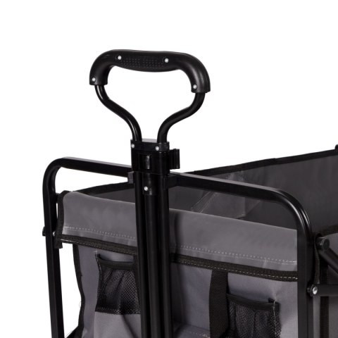 Składany duży wózek ogrodowy plażowy turystyczny transportowy szary