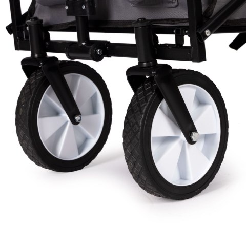 Składany duży wózek ogrodowy plażowy turystyczny transportowy szary