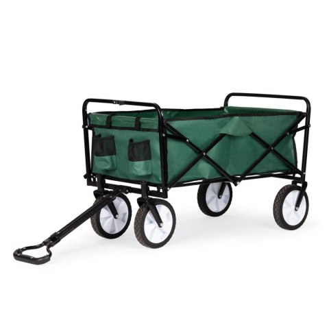 Składany duży wózek ogrodowy plażowy turystyczny transportowy zielony