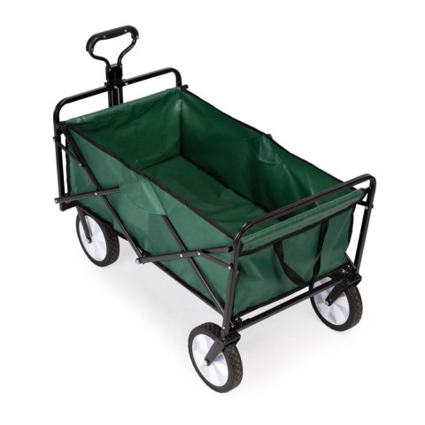 Składany duży wózek ogrodowy plażowy turystyczny transportowy zielony