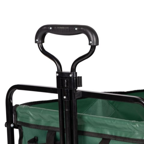 Składany duży wózek ogrodowy plażowy turystyczny transportowy zielony