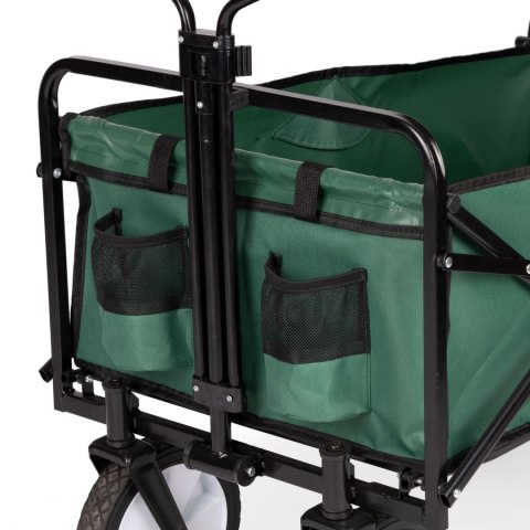 Składany duży wózek ogrodowy plażowy turystyczny transportowy zielony