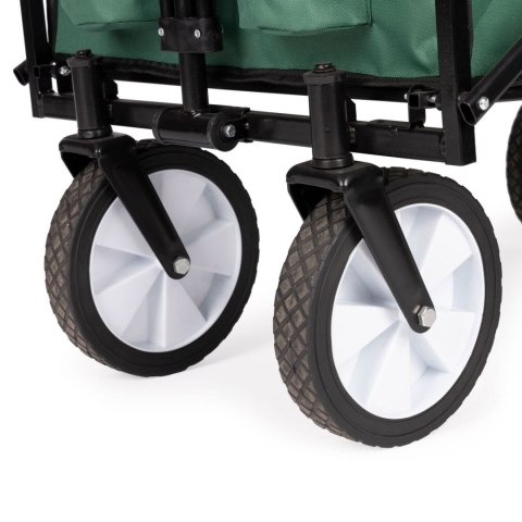 Składany duży wózek ogrodowy plażowy turystyczny transportowy zielony