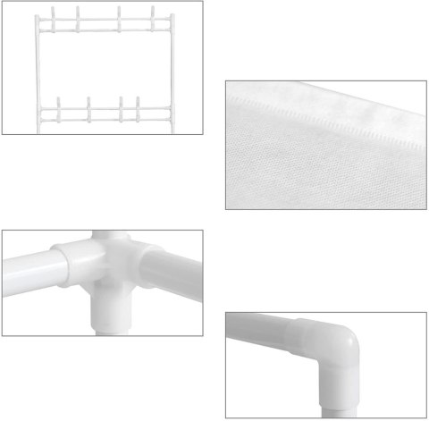 Stojący wieszak na ubrania z półkami biały 60x26x152,5 cm