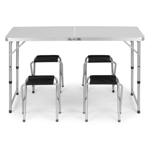 Stolik turystyczny stół składany ogrodowy walizka z uchwytem do przenoszenia i regulacją wysokości i zestawem 4 krzesełek 120x60