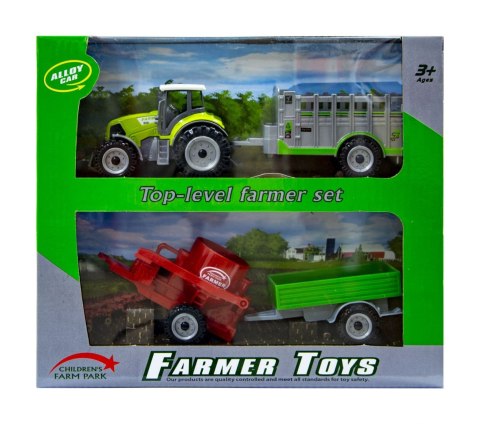 Traktor z wymiennymi przyczepami zielony