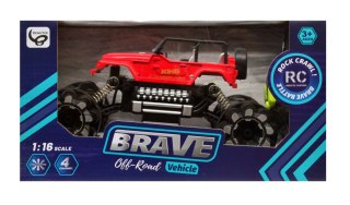 Auto terenowe zdalnie sterowane Brave czerwone