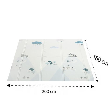 Dwustronna składana kolorowa edukacyjna piankowa mata dziecięca 180x200 cm - pingwinek