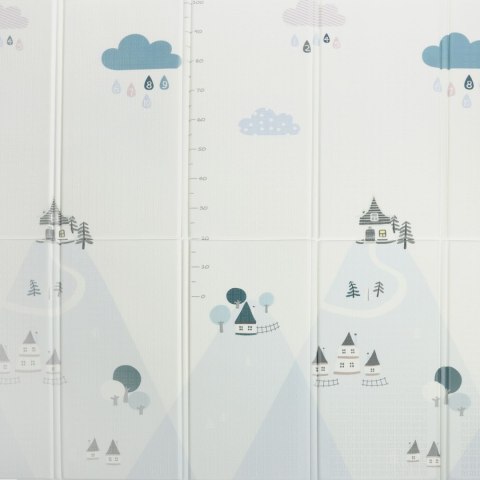 Dwustronna składana kolorowa edukacyjna piankowa mata dziecięca 180x200 cm - pingwinek