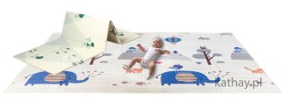 Dwustronna składana kolorowa edukacyjna piankowa mata dziecięca 180x200 cm - słonik