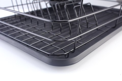 Jednopoziomowa suszarka ociekacz z tacką czarna