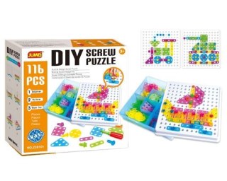 Klocki konstrukcyjne w pudełku, układanka, 116 elementów