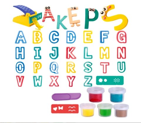 Masa plastyczna - ciastolina literki