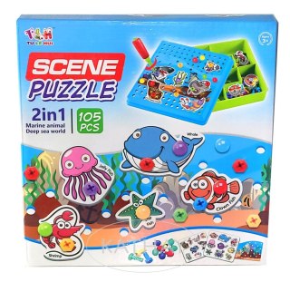 Puzzle konstrukcyjne + śrubokręt, 105 elementów