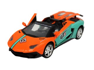 Samochód sportowy, kabriolet ze światłami LED zdalnie sterowany w kolorze pomarańczowym