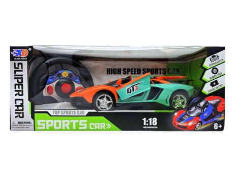 Samochód sportowy, kabriolet ze światłami LED zdalnie sterowany w kolorze pomarańczowym