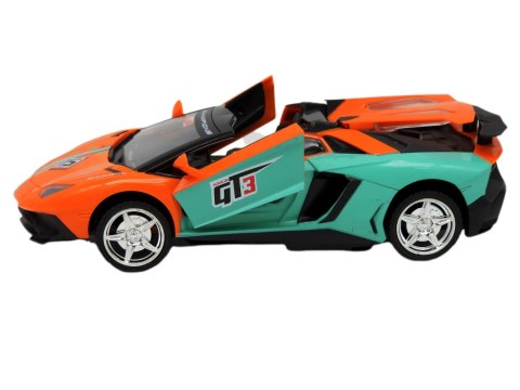 Samochód sportowy, kabriolet ze światłami LED zdalnie sterowany w kolorze pomarańczowym