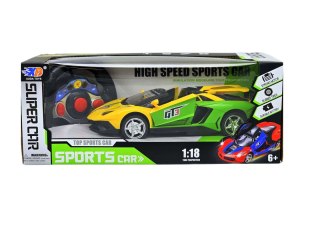 Samochód sportowy, kabriolet ze światłami LED zdalnie sterowany w kolorze żółtym