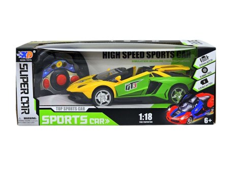 Samochód sportowy, kabriolet ze światłami LED zdalnie sterowany w kolorze żółtym