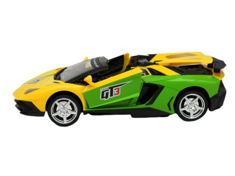 Samochód sportowy, kabriolet ze światłami LED zdalnie sterowany w kolorze żółtym