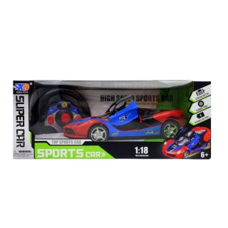 Samochód sportowy ze światłami LED zdalnie sterowany w kolorze czerwonym