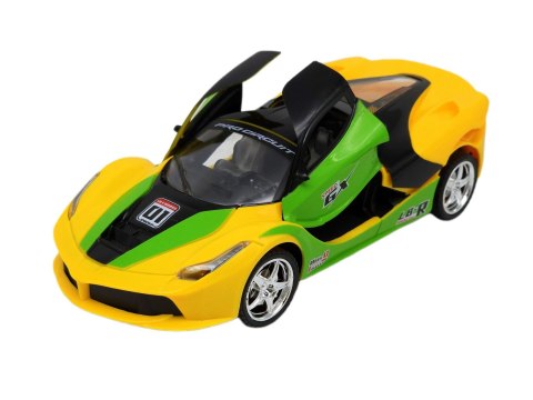 Samochód sportowy ze światłami LED zdalnie sterowany w kolorze żółtym