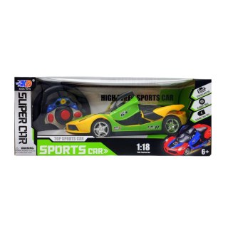 Samochód sportowy ze światłami LED zdalnie sterowany w kolorze żółtym