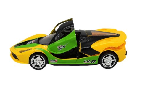 Samochód sportowy ze światłami LED zdalnie sterowany w kolorze żółtym