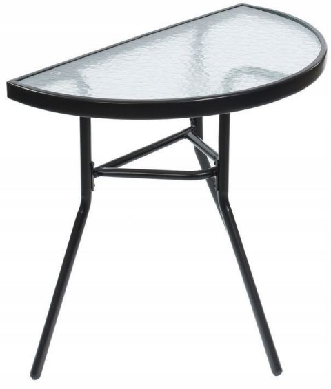 Stolik szklany kawowy na balkon taras patio półokrągły czarny