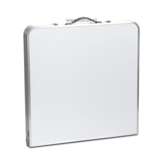 Stolik turystyczny stół składany ogrodowy walizka z uchwytem do przenoszenia i regulacją wysokości 120x60x70 cm biały